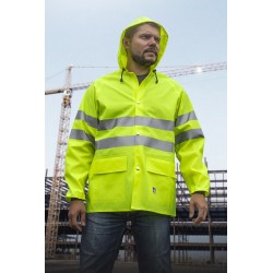 Huomiovärinen vedenpitävä takki MAT PCV art. 0101OS
